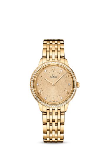 Omega De Ville Quartz 30 Yellow Gold - Diamond / Champagne - Diamond / Bracelet